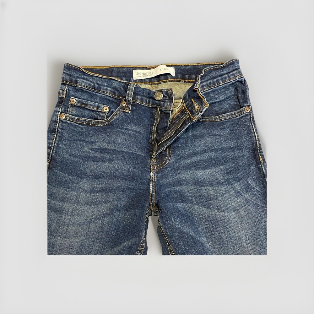 Levis Strauss Signature Men Blue Denim Medium Wash Slim Jean Size 28 x 30